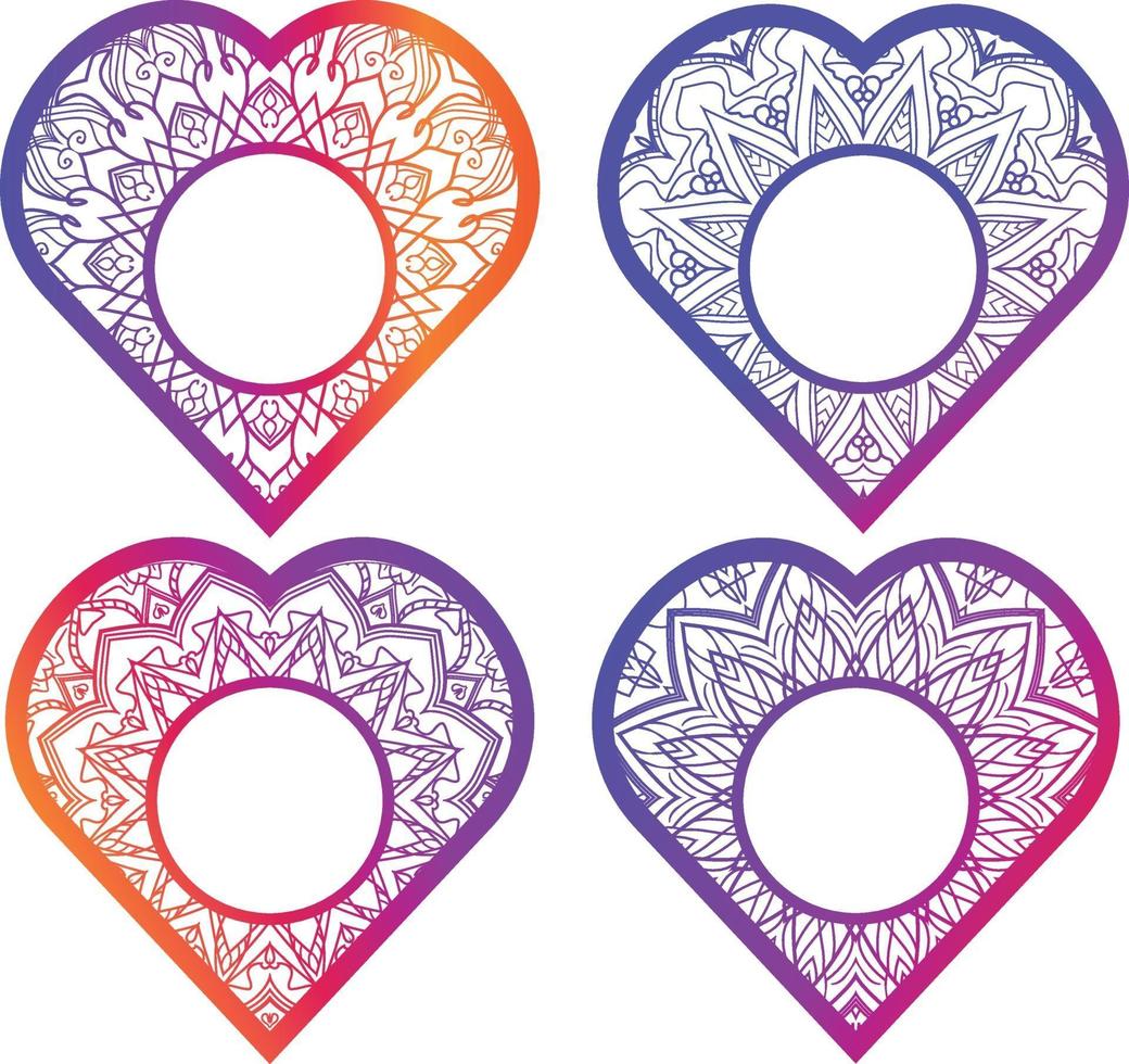 Valentin's day heart icon Monogram Free Vector