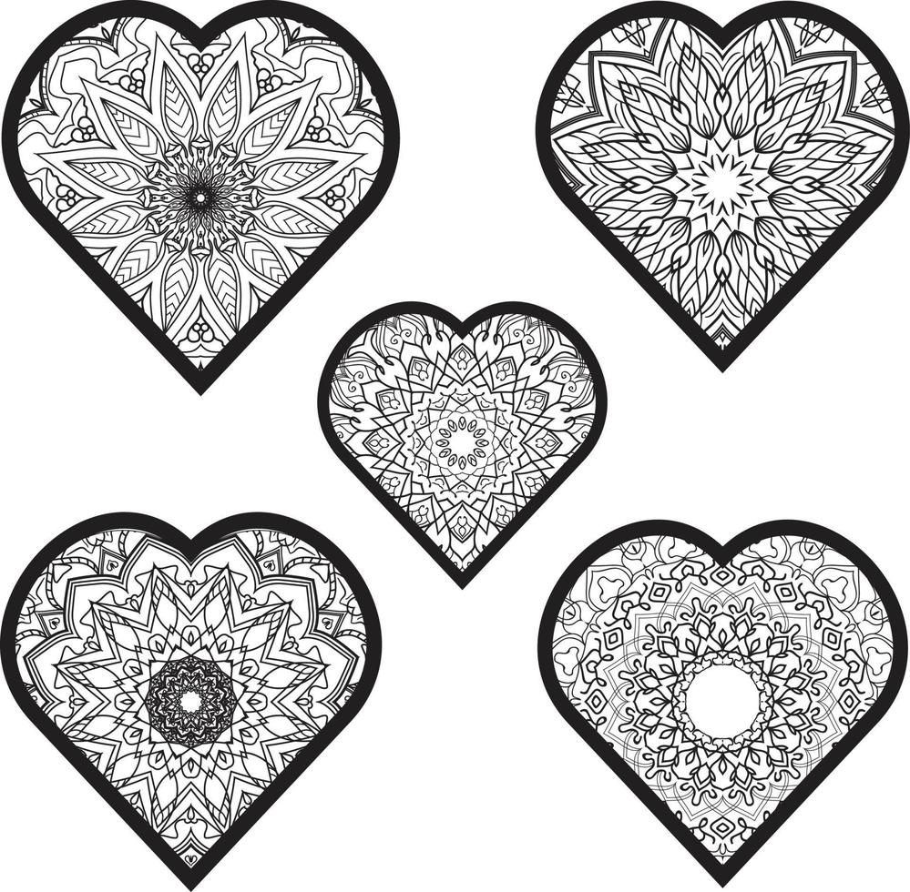 vector conjunto de monograma de corazones de doodle vector gratis