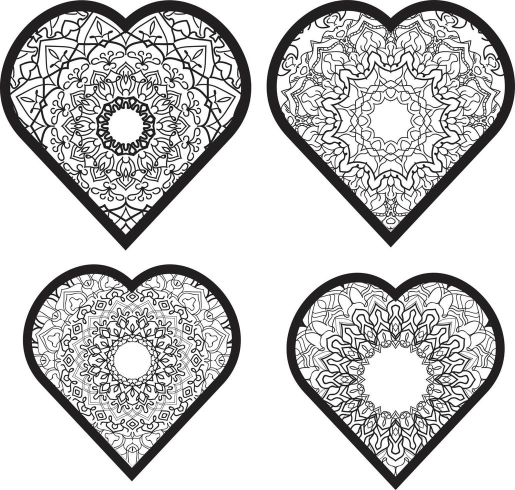 vector conjunto de monograma de corazones de doodle vector gratis