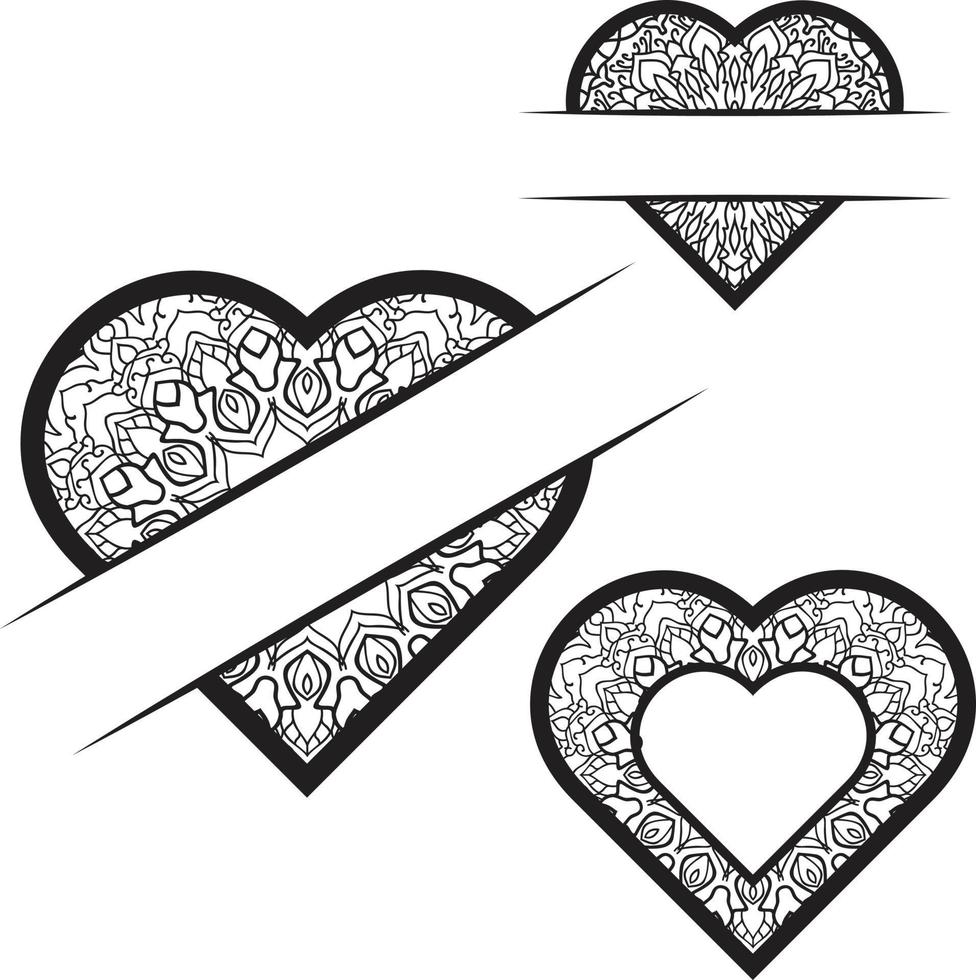 Heart frame monogram vector
