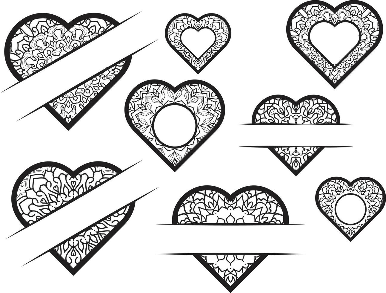 vector conjunto de corazones de doodle vector gratis