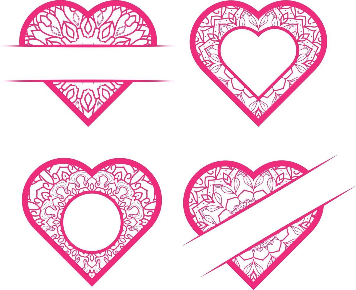 vector conjunto de corazones de doodle vector gratis