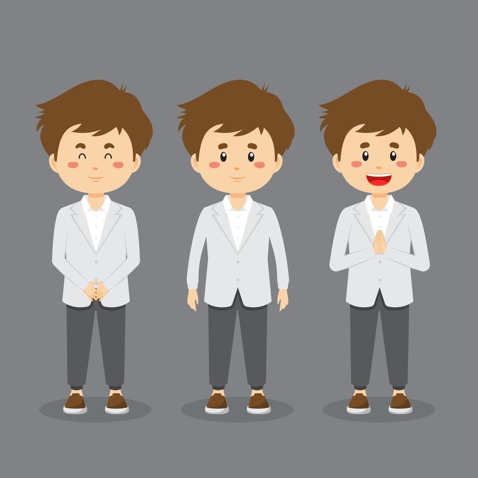 Wedding Character with Various Expression vector