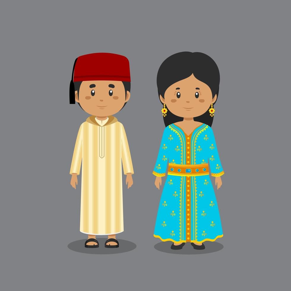 Couple Character Wearing Moroccans Dress vector