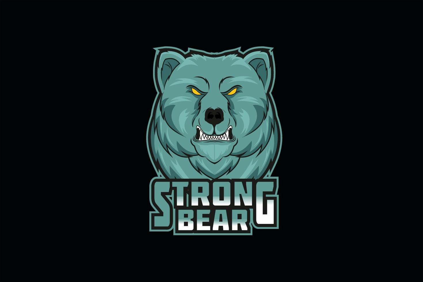 strong bear e sport logo vector