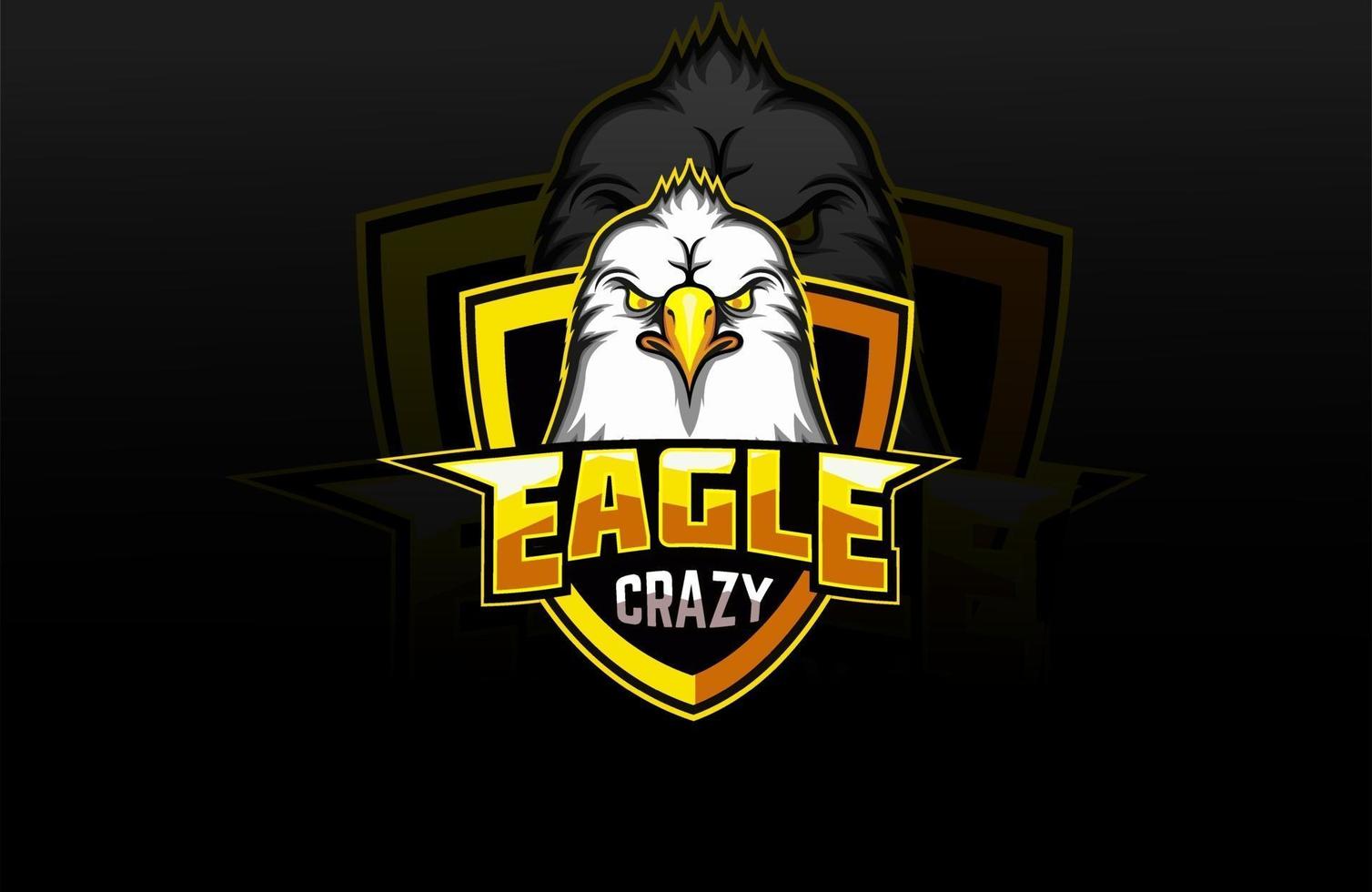 crazy eagle e-sports team mascot logo vector