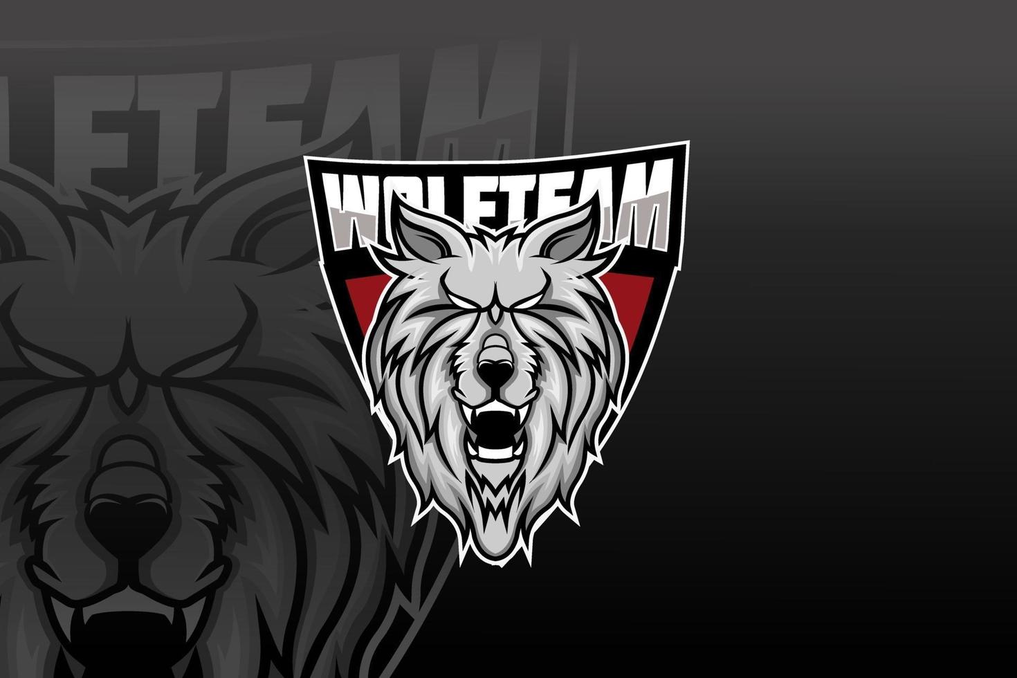wolf head e sport logo vector