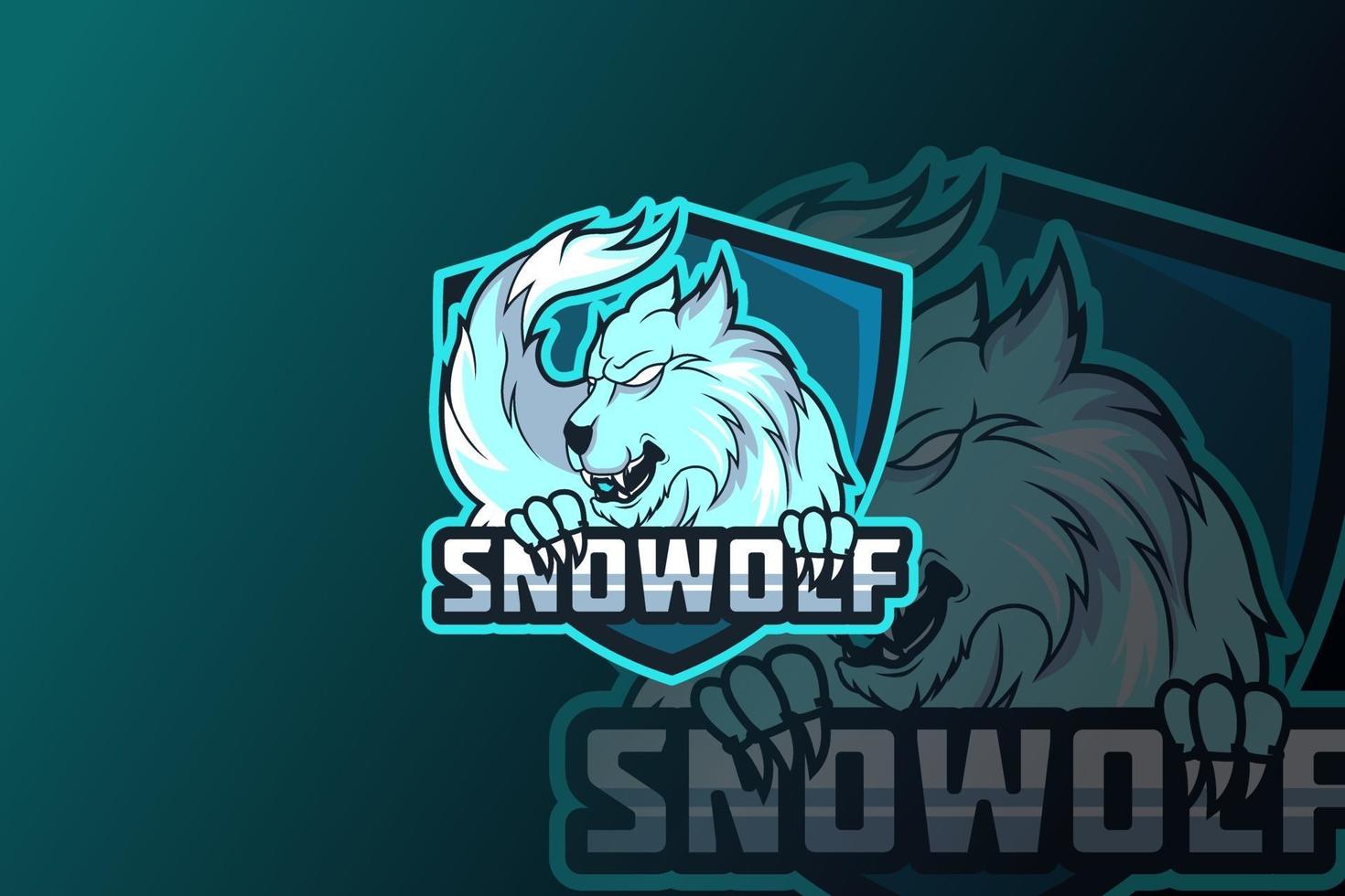 snow white e sport logo vector