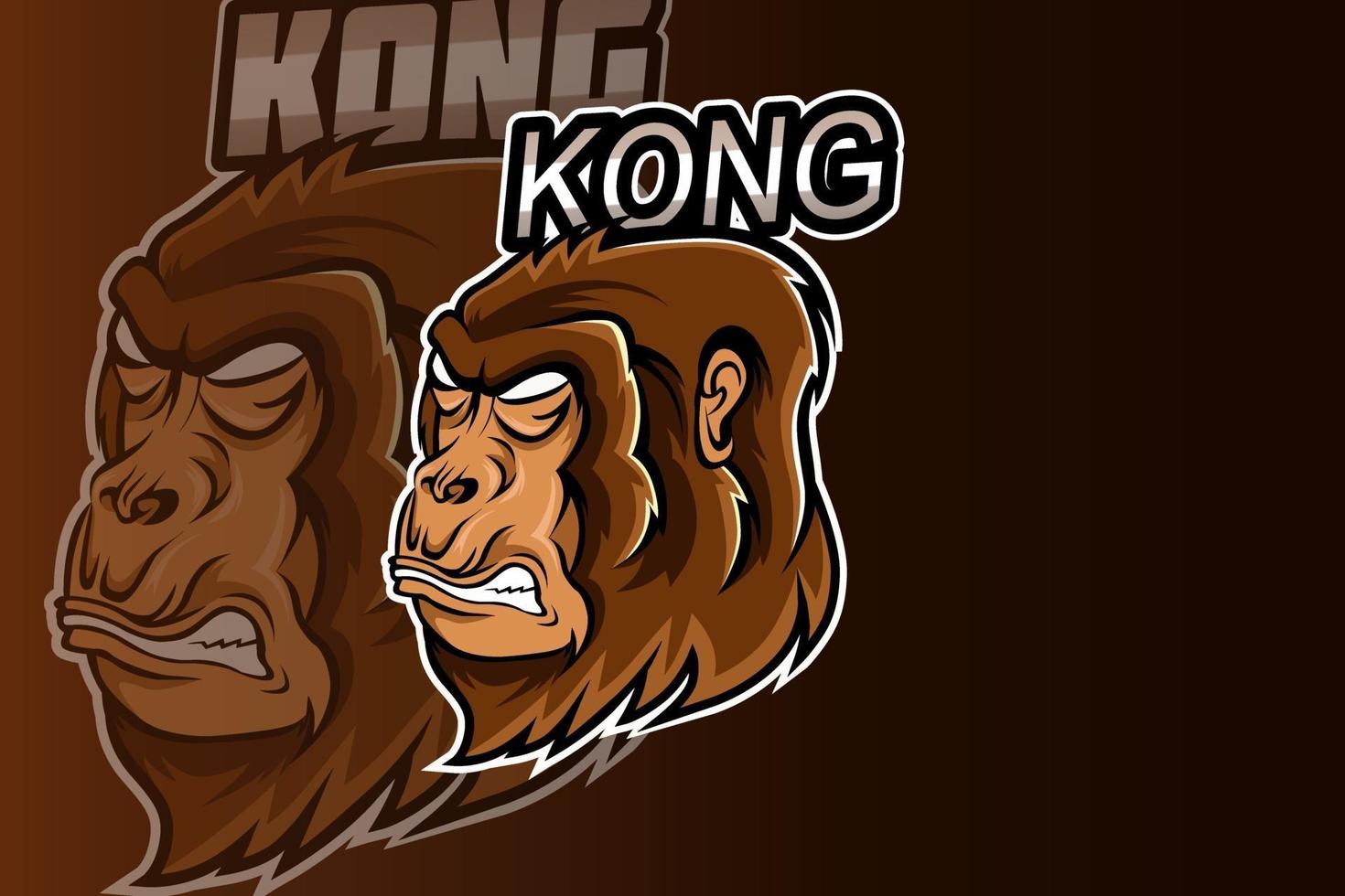 logotipo de la mascota kingkong para el logotipo de juegos deportivos electrónicos vector