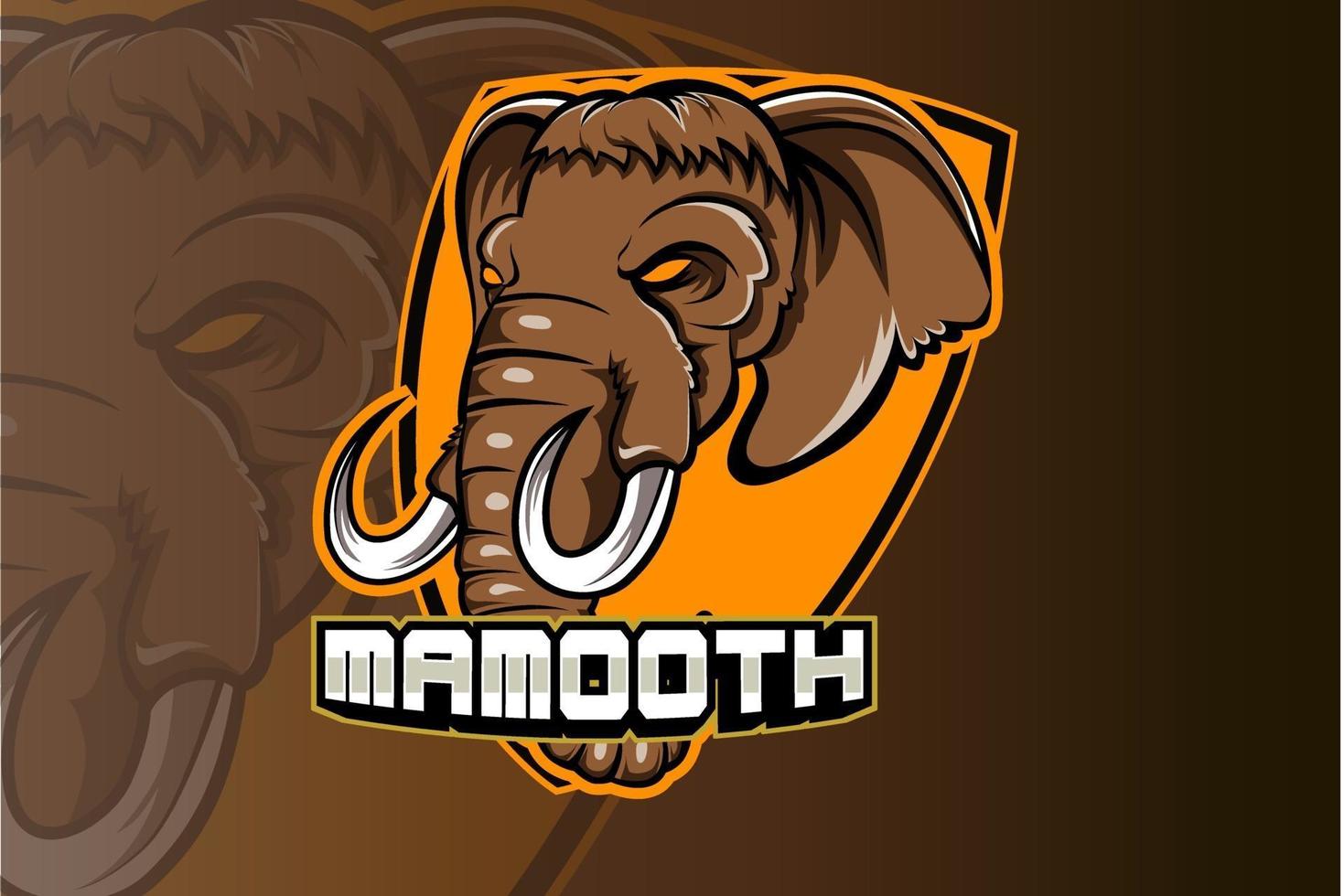 elephant head e sport logo team template vector