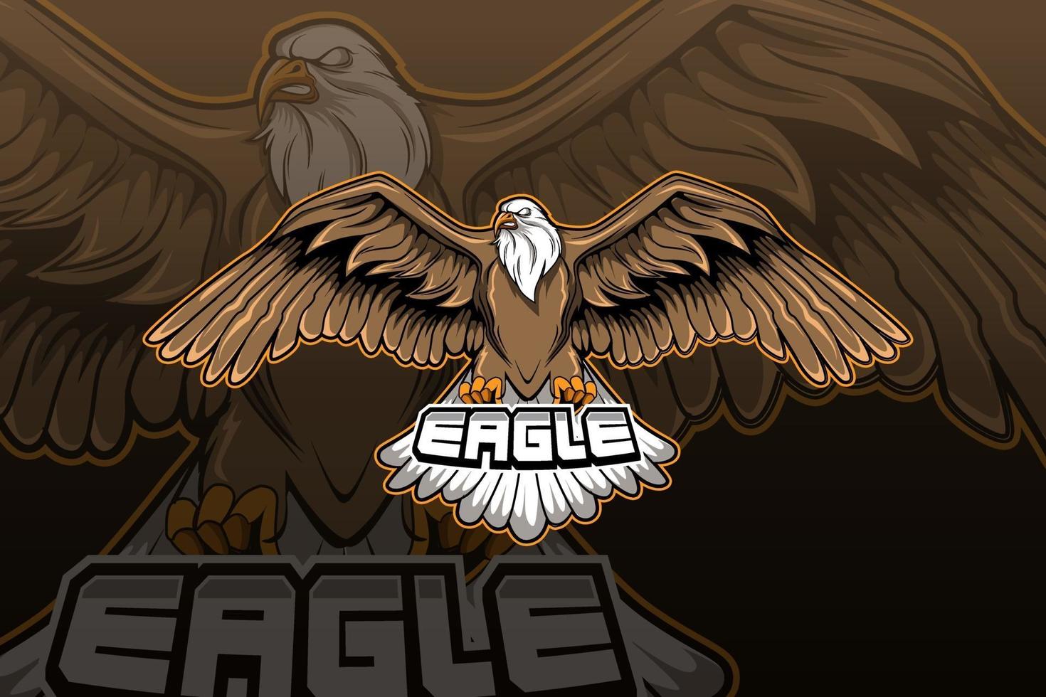 eagle E-sports team logo template vector