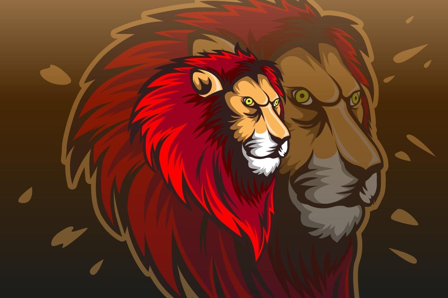 plantilla de logotipo de lion e-sports team vector