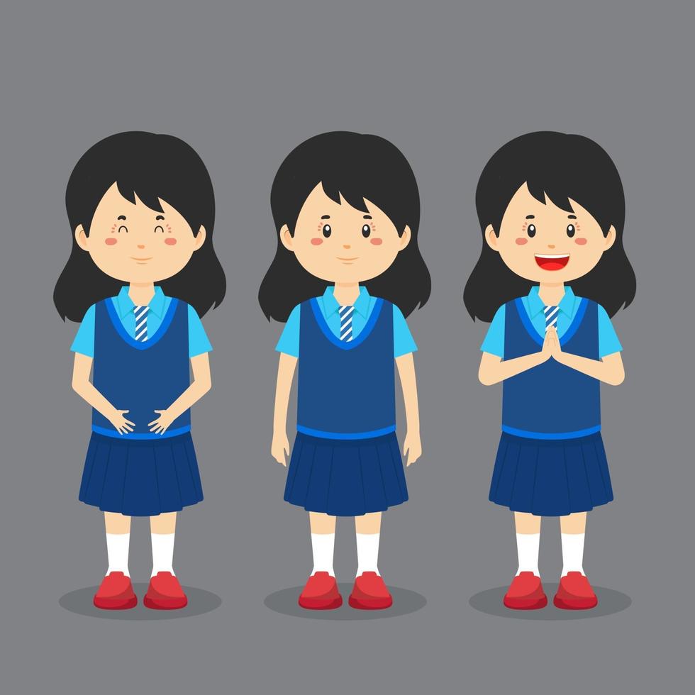 Student Character with Expression vector