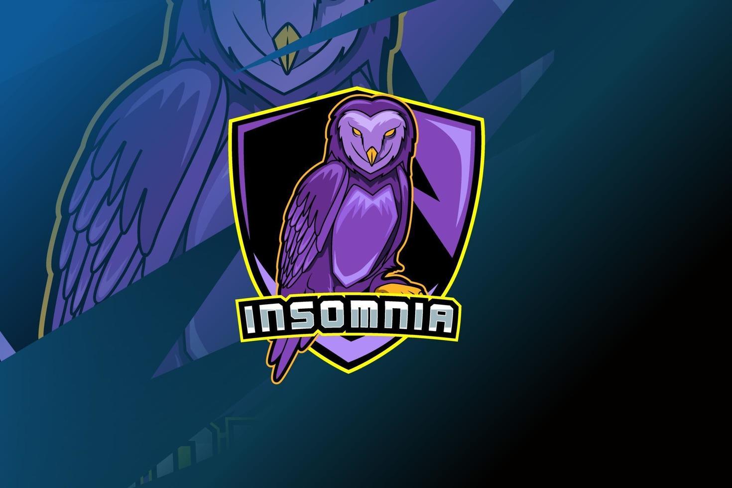 owl e-sports team logo template vector
