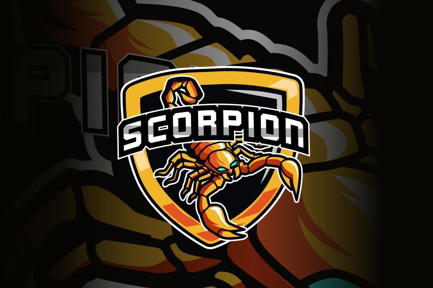 escorpión mascota logo esport vector