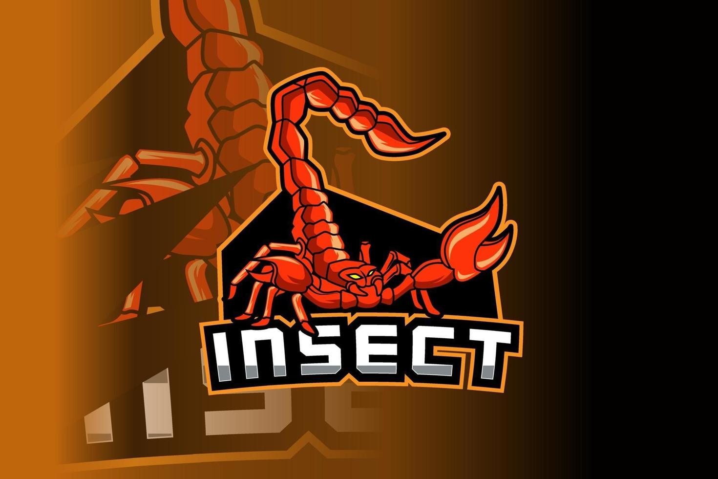 scorpion e-sports team logo template vector