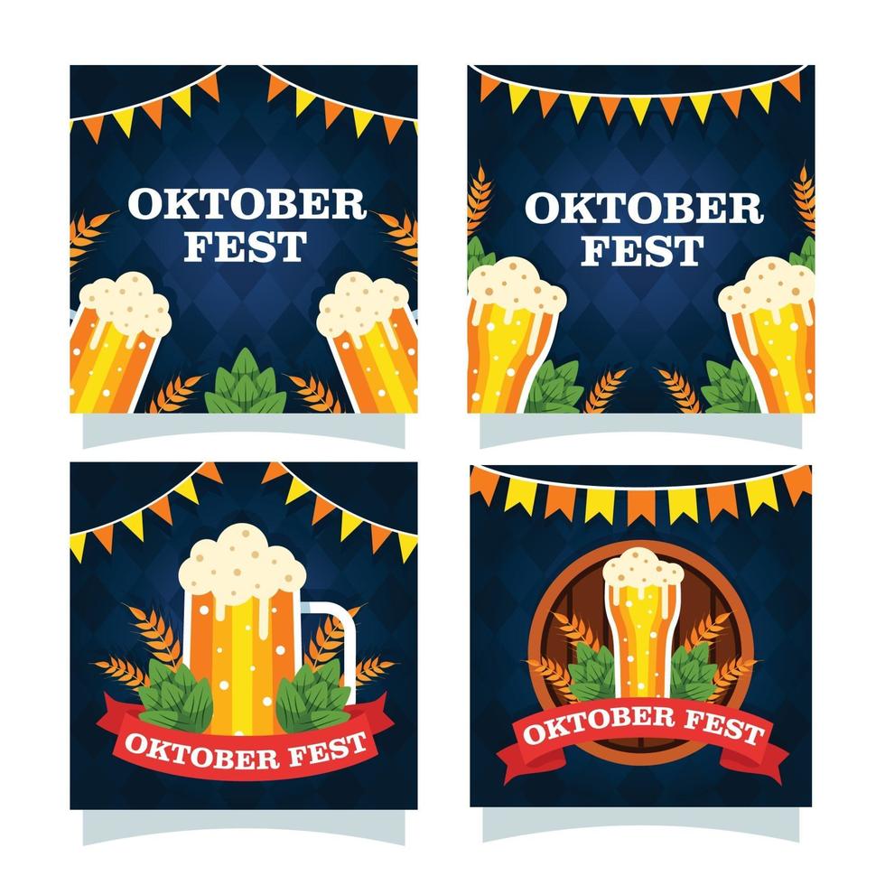 Oktoberfest Social Media Template vector