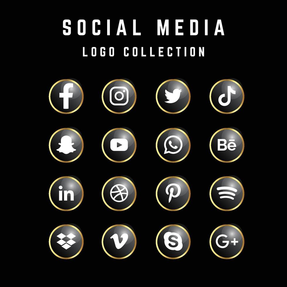 colección de logotipos de redes sociales vector