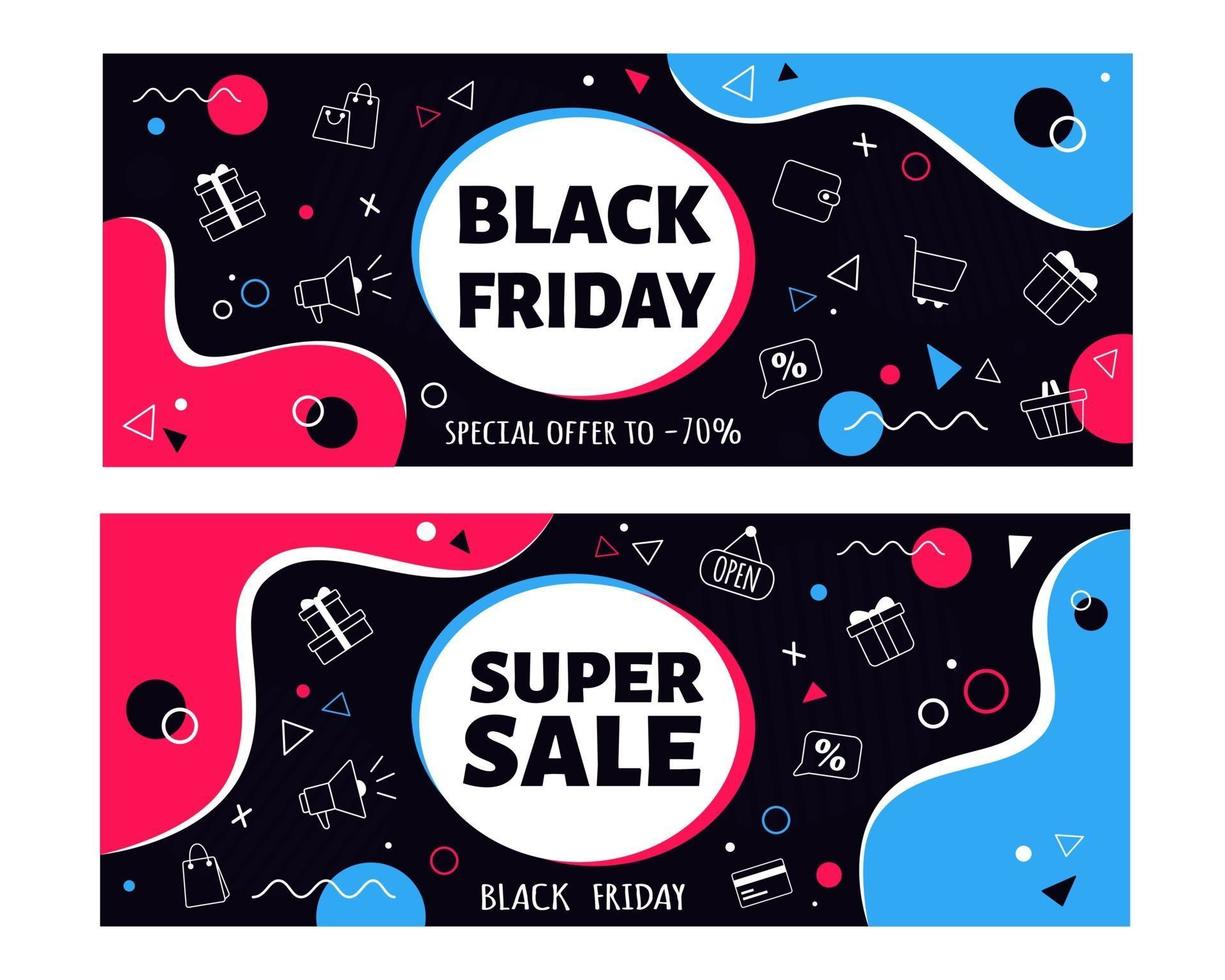 Black friday flyers. Big sale vector