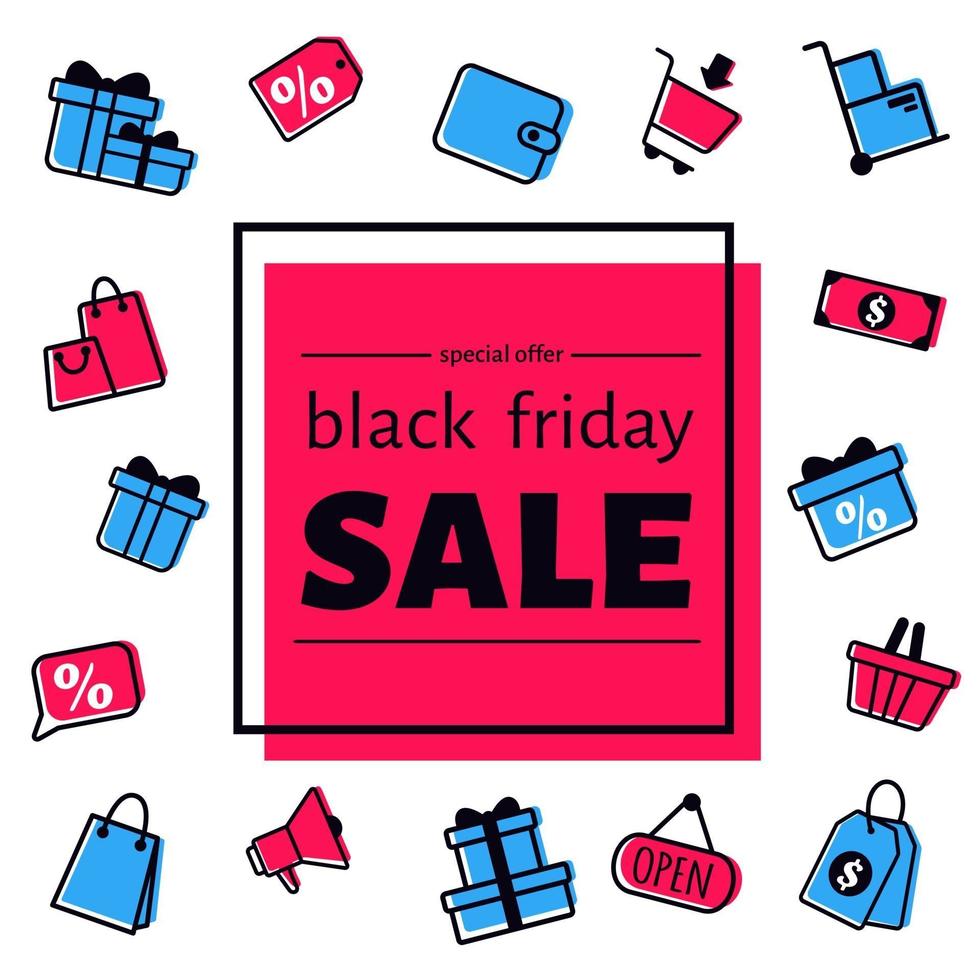 Black friday banner. Big sale. vector