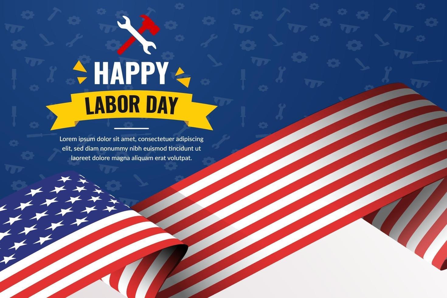 plantilla de diseño de celebración del día del trabajo de estados unidos vector