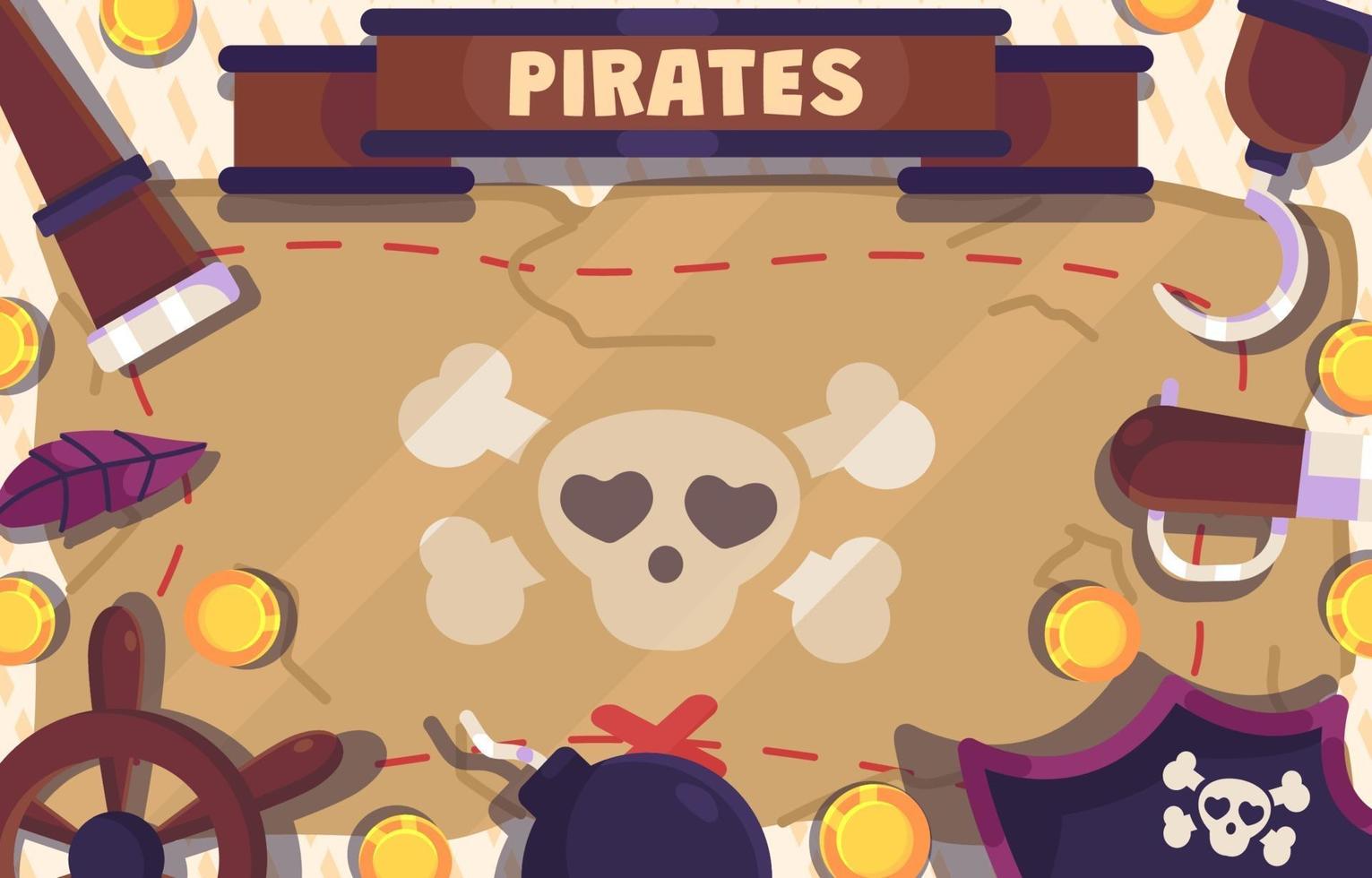 fondo de mapa pirata vector