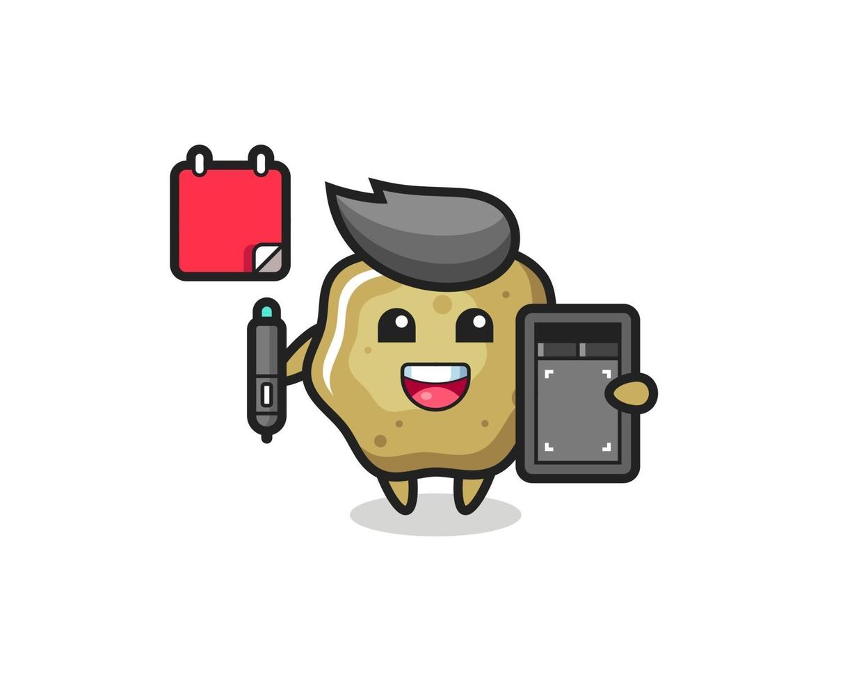 Illustration of loose stools mascot as a graphic designer vector