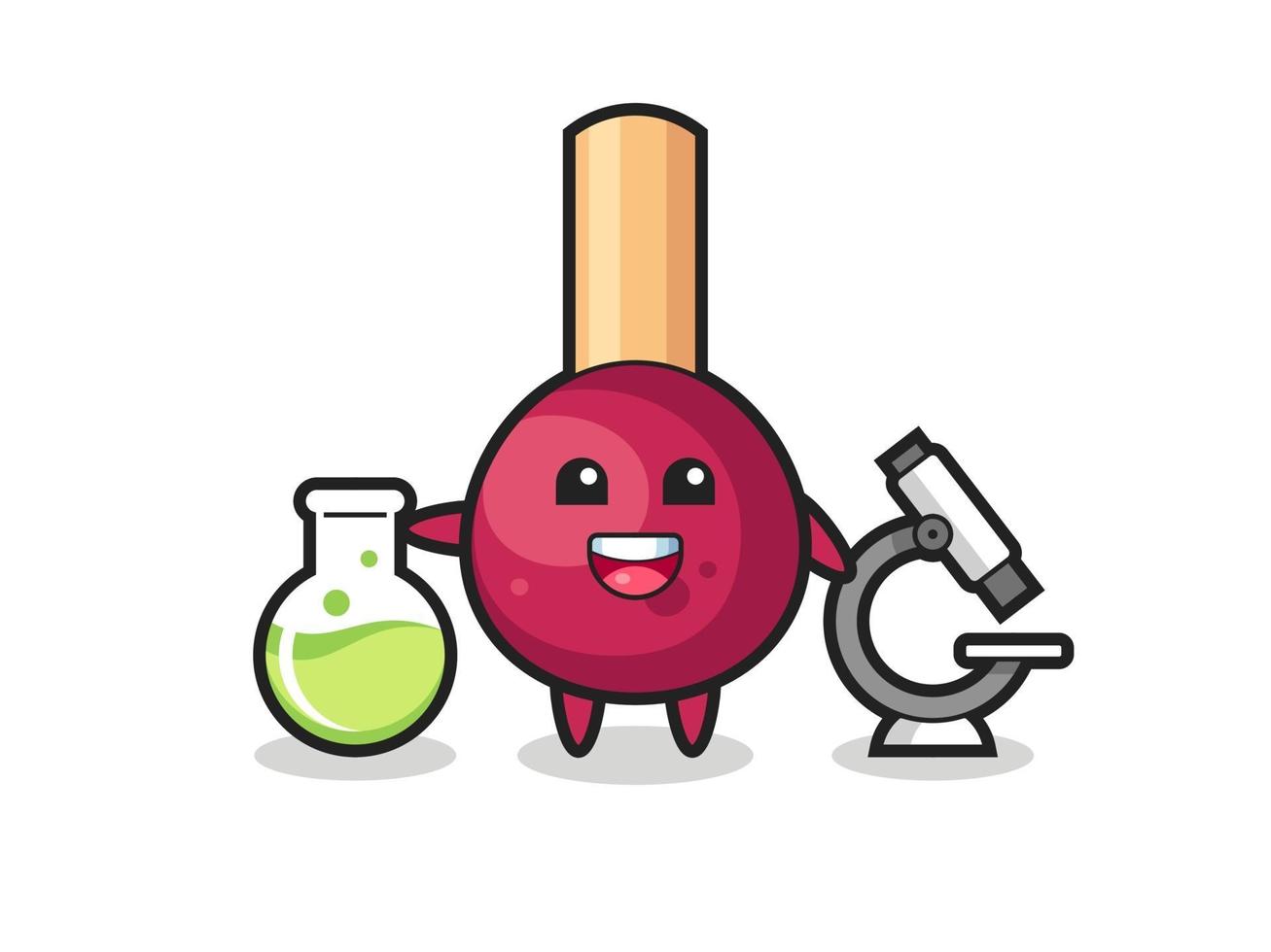 Mascot character of matches as a scientist vector