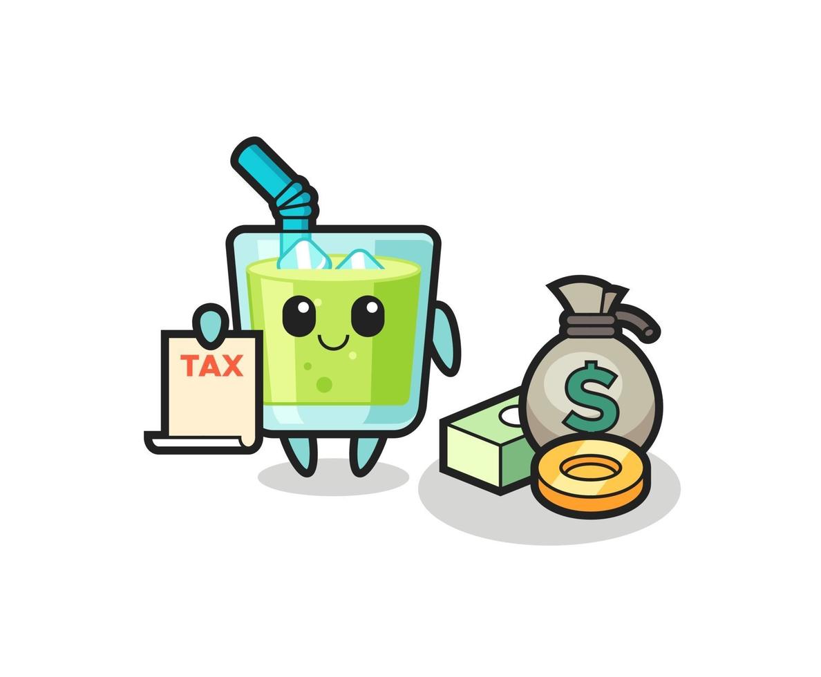 Character cartoon of melon juice as a accountant vector