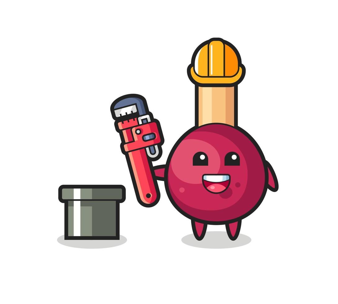 Character Illustration of matches as a plumber vector
