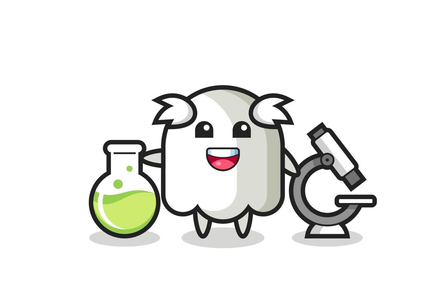 Mascot character of ghost as a scientist vector