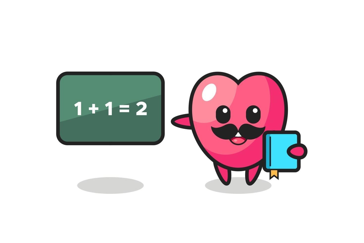 Illustration of heart symbol character as a teacher vector