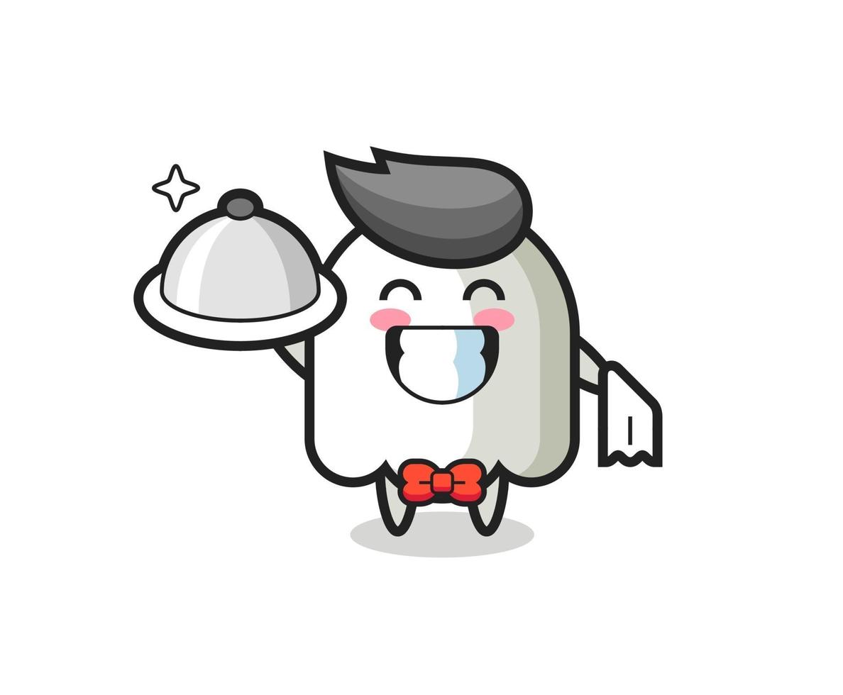 Character mascot of ghost as a waiters vector