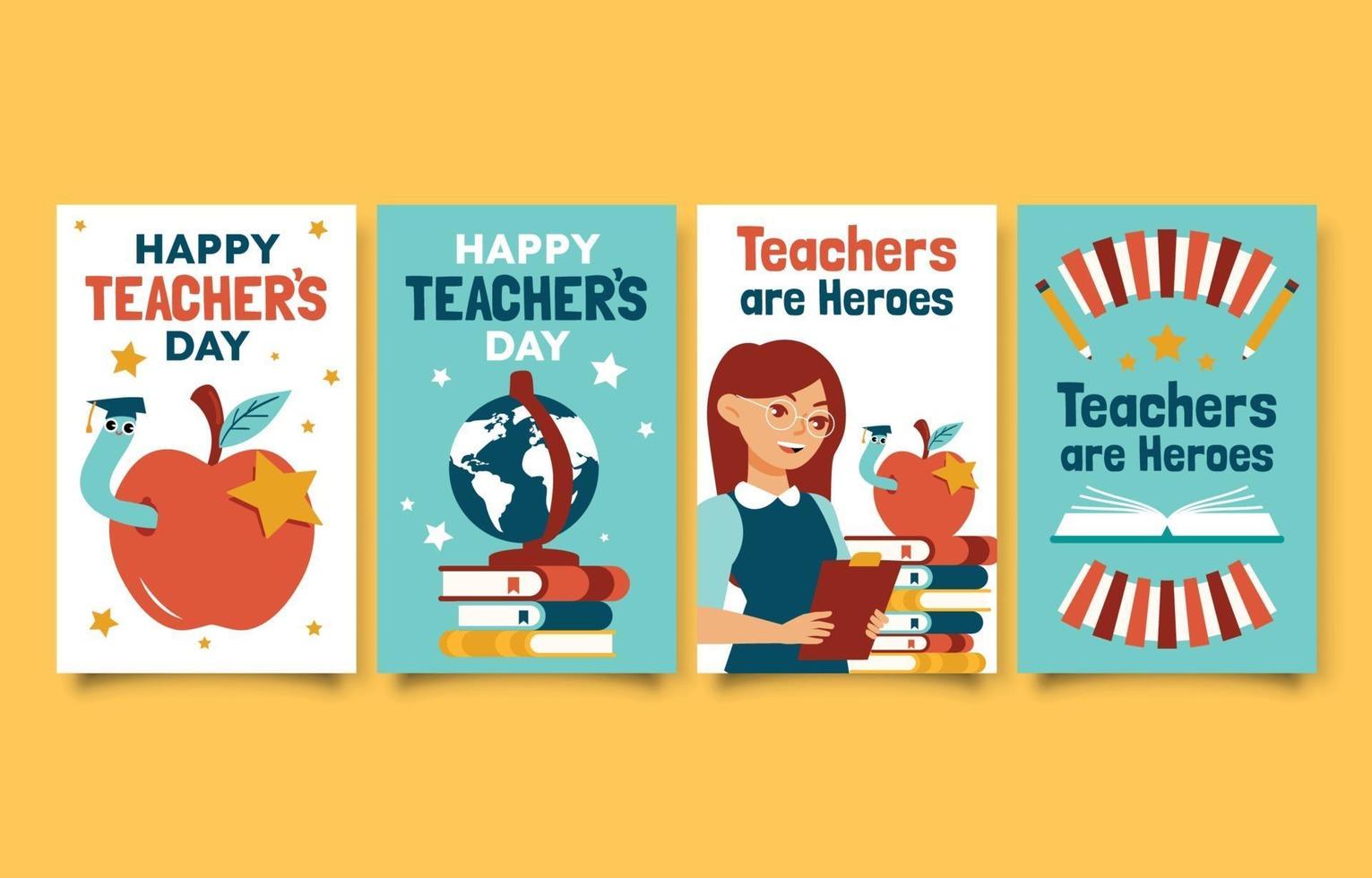 Happy Teacher's Day Card Collection vector