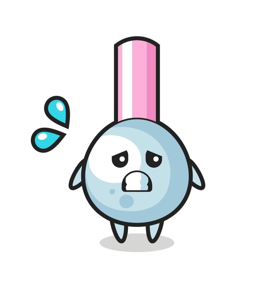 cotton bud mascot character with afraid gesture vector