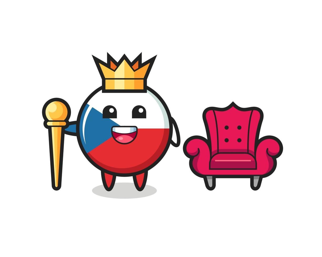 Mascot cartoon of czech flag badge as a king vector