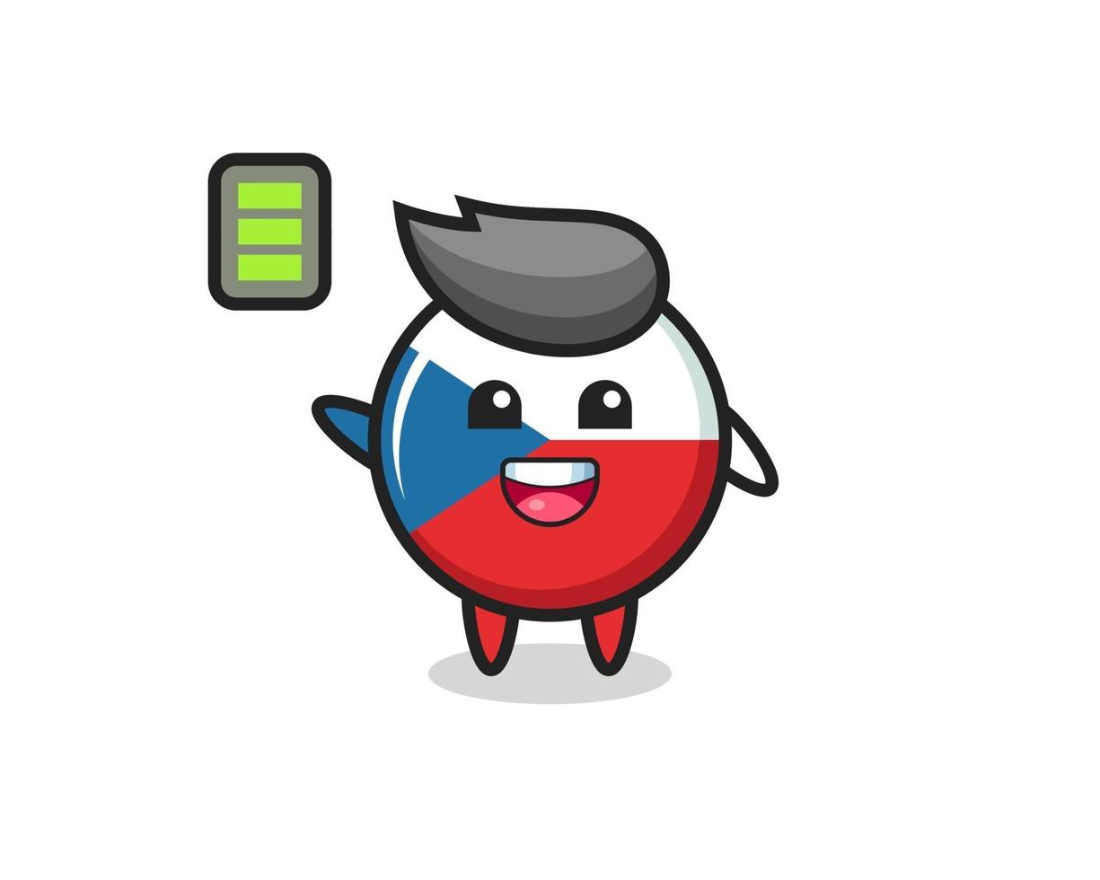 czech flag badge mascot character with energetic gesture vector