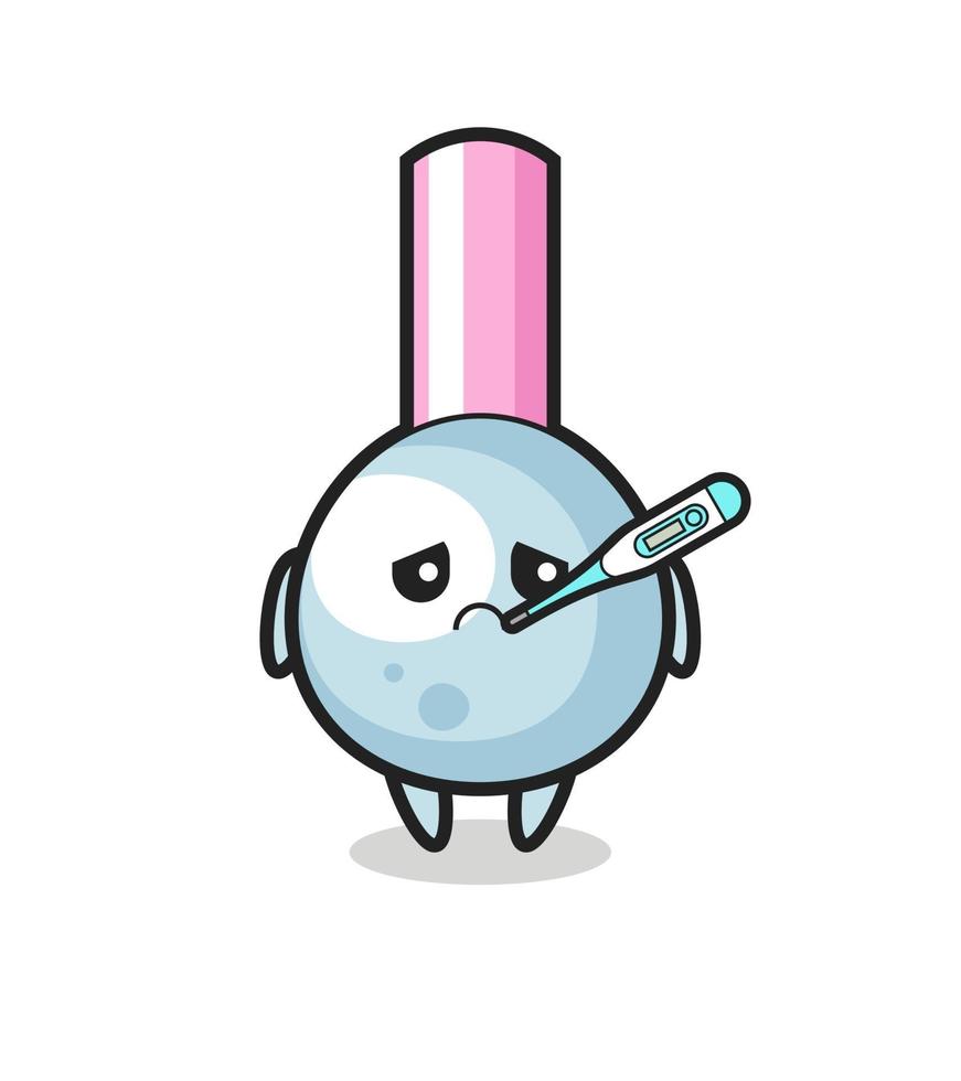 cotton bud mascot character with fever condition vector