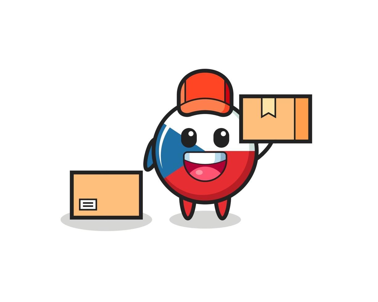 Mascot Illustration of czech flag badge as a courier vector