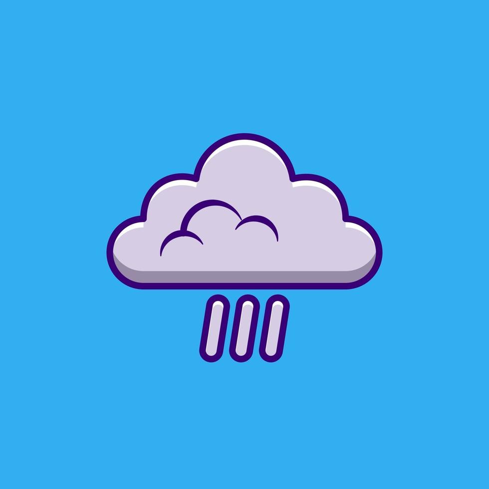 Cloudy sky and rain icon or logo isolated vector