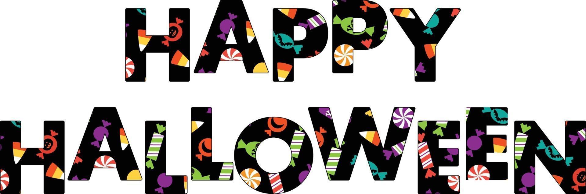 Halloween candy pattern vector alphabet