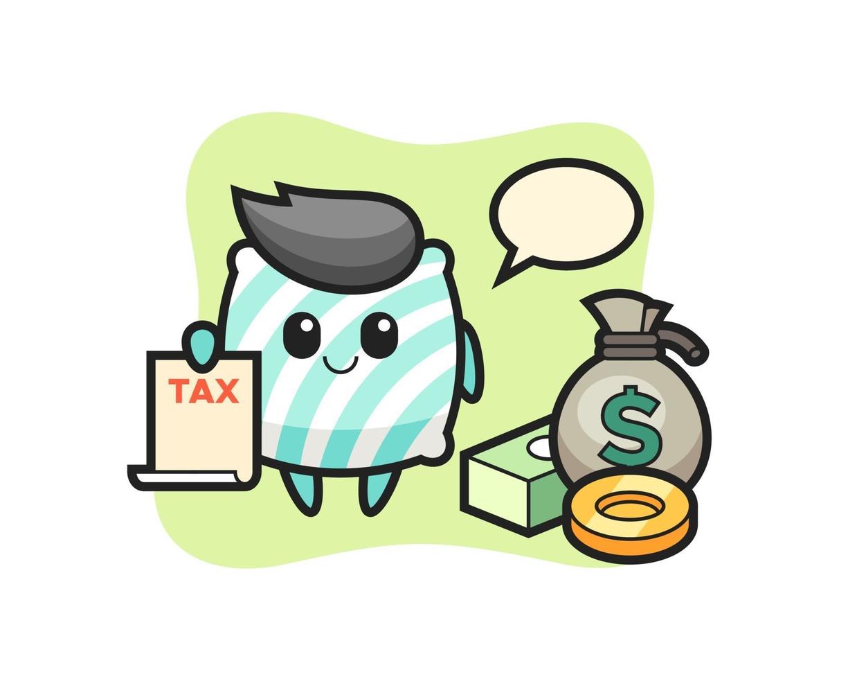 Character cartoon of pillow as a accountant vector