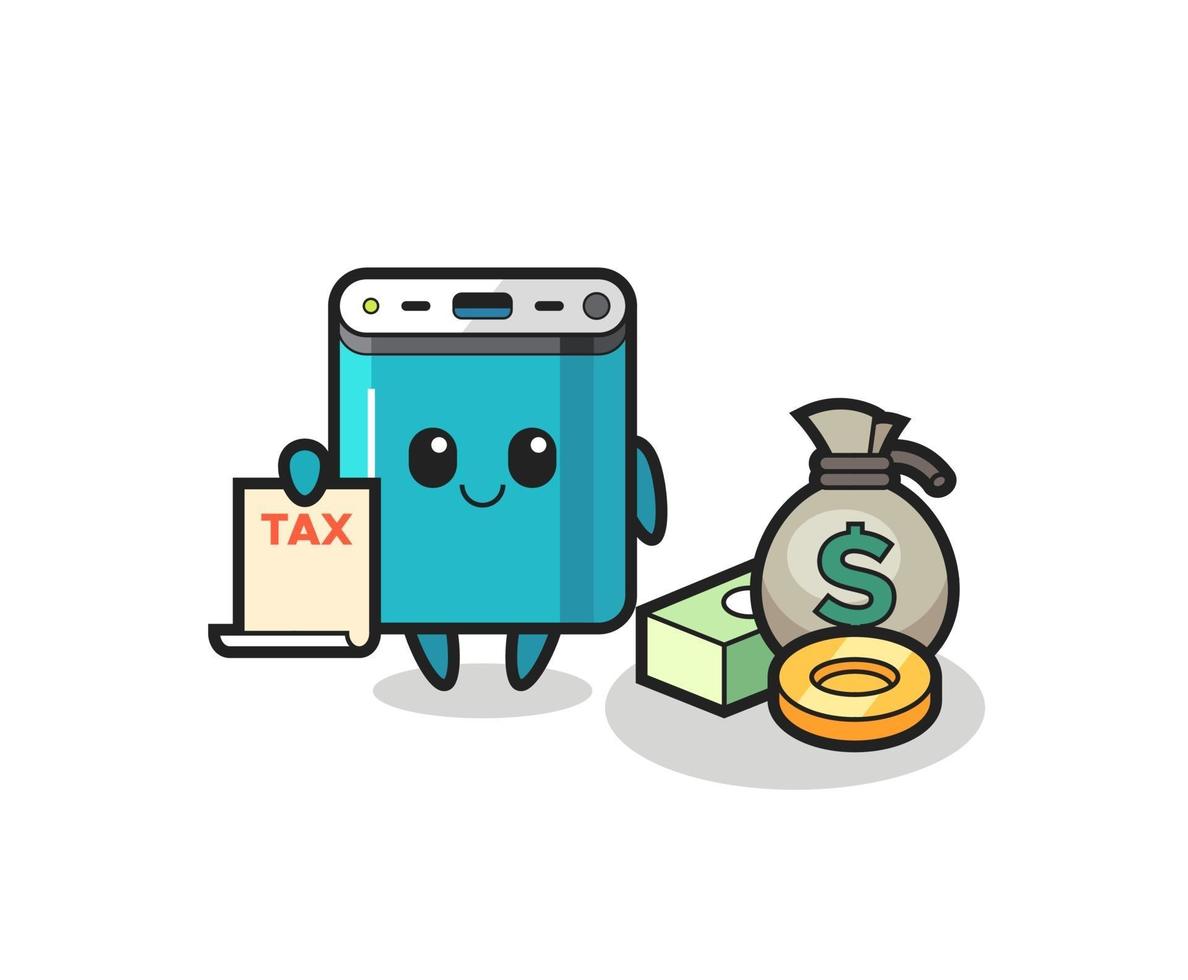 Character cartoon of power bank as a accountant vector