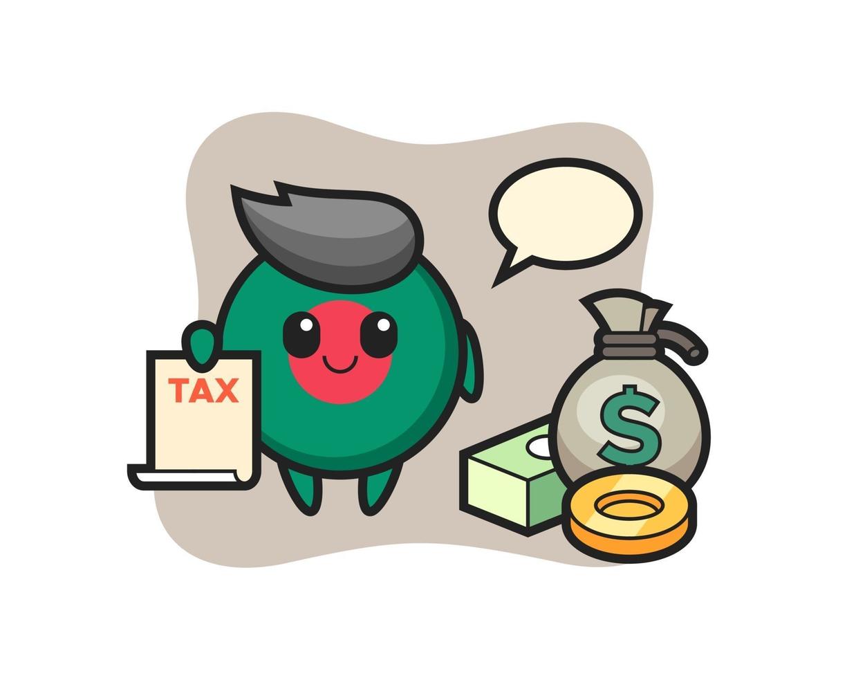 Character cartoon of bangladesh flag badge as a accountant vector