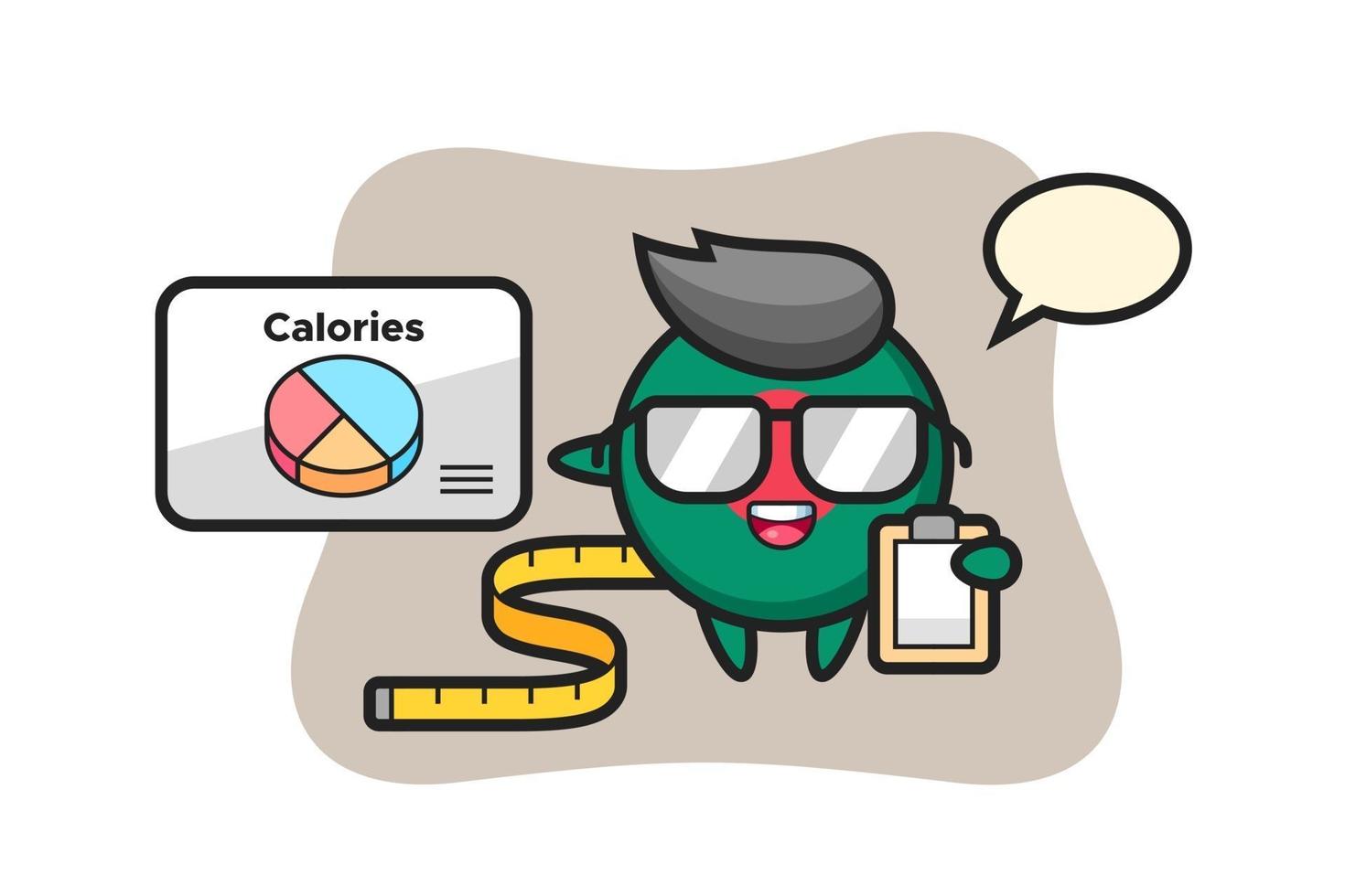 Illustration of bangladesh flag badge mascot as a dietitian vector