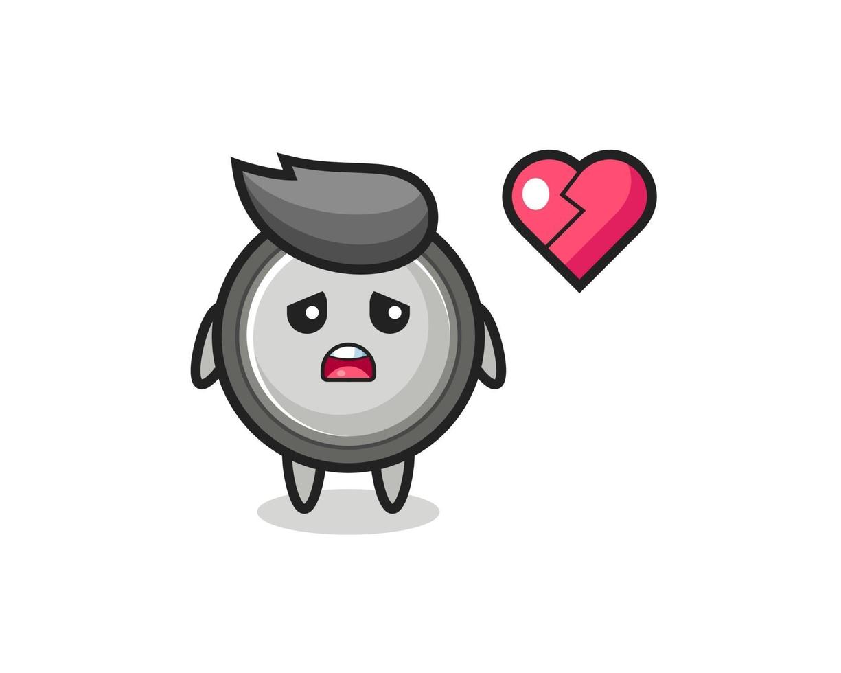 button cell cartoon illustration is broken heart vector