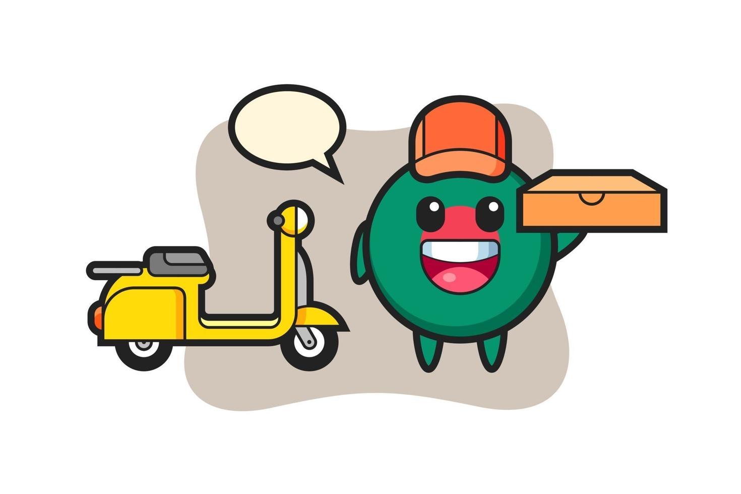 Character Illustration of bangladesh flag badge as a pizza deliveryman vector