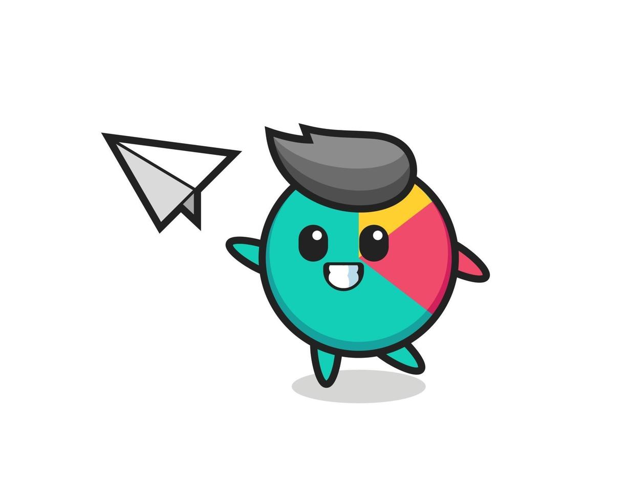 chart cartoon character throwing paper airplane vector