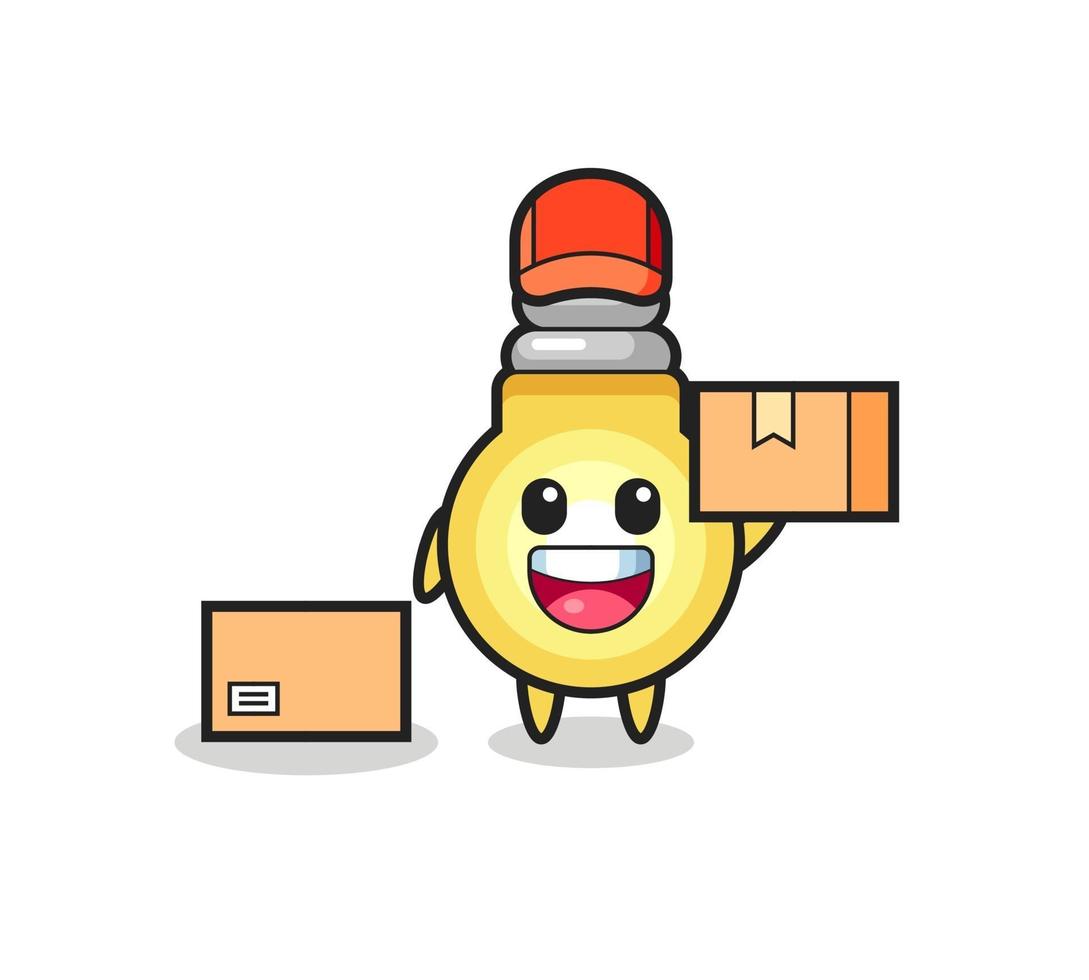 Mascot Illustration of light bulb as a courier vector