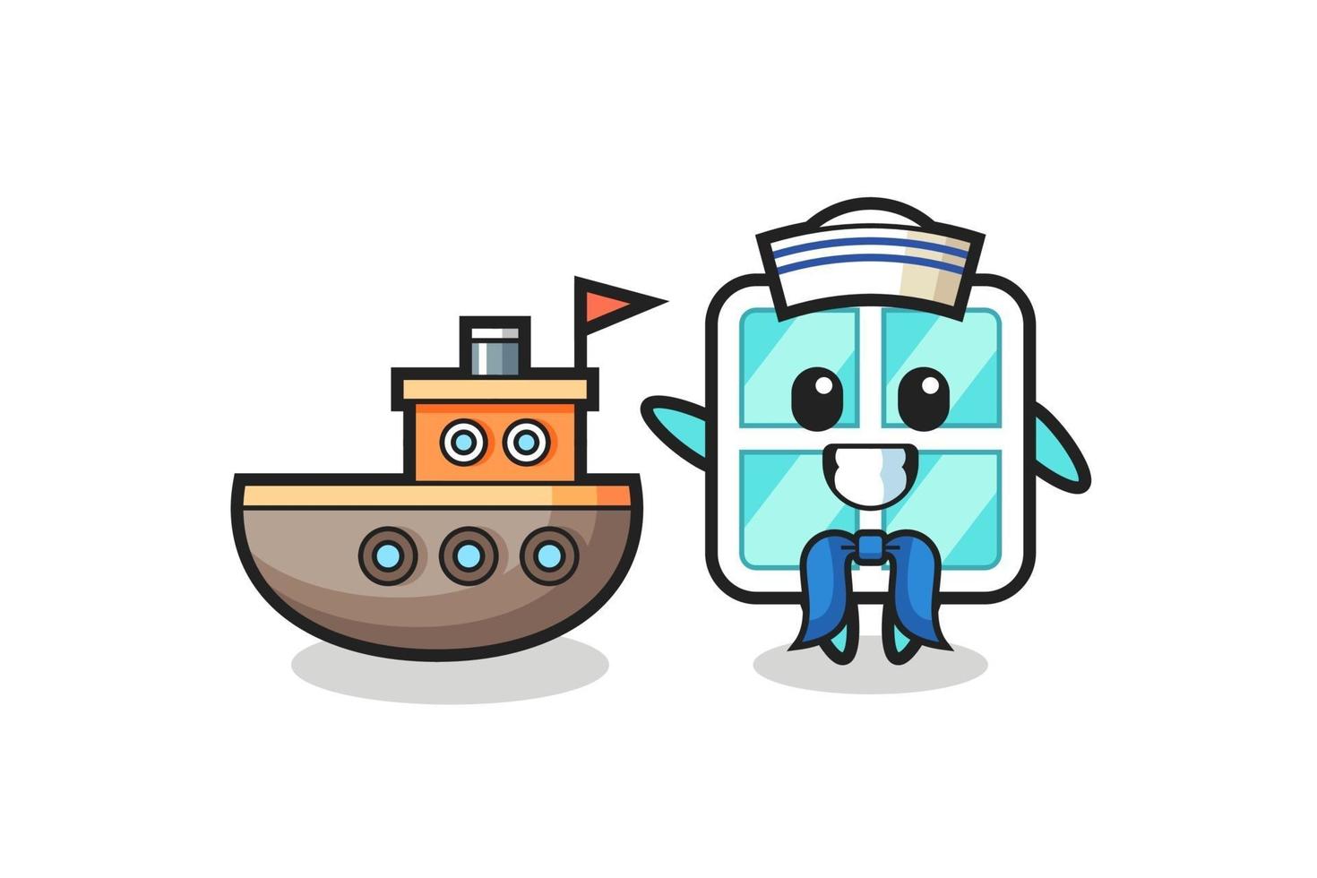 Character mascot of window as a sailor man vector